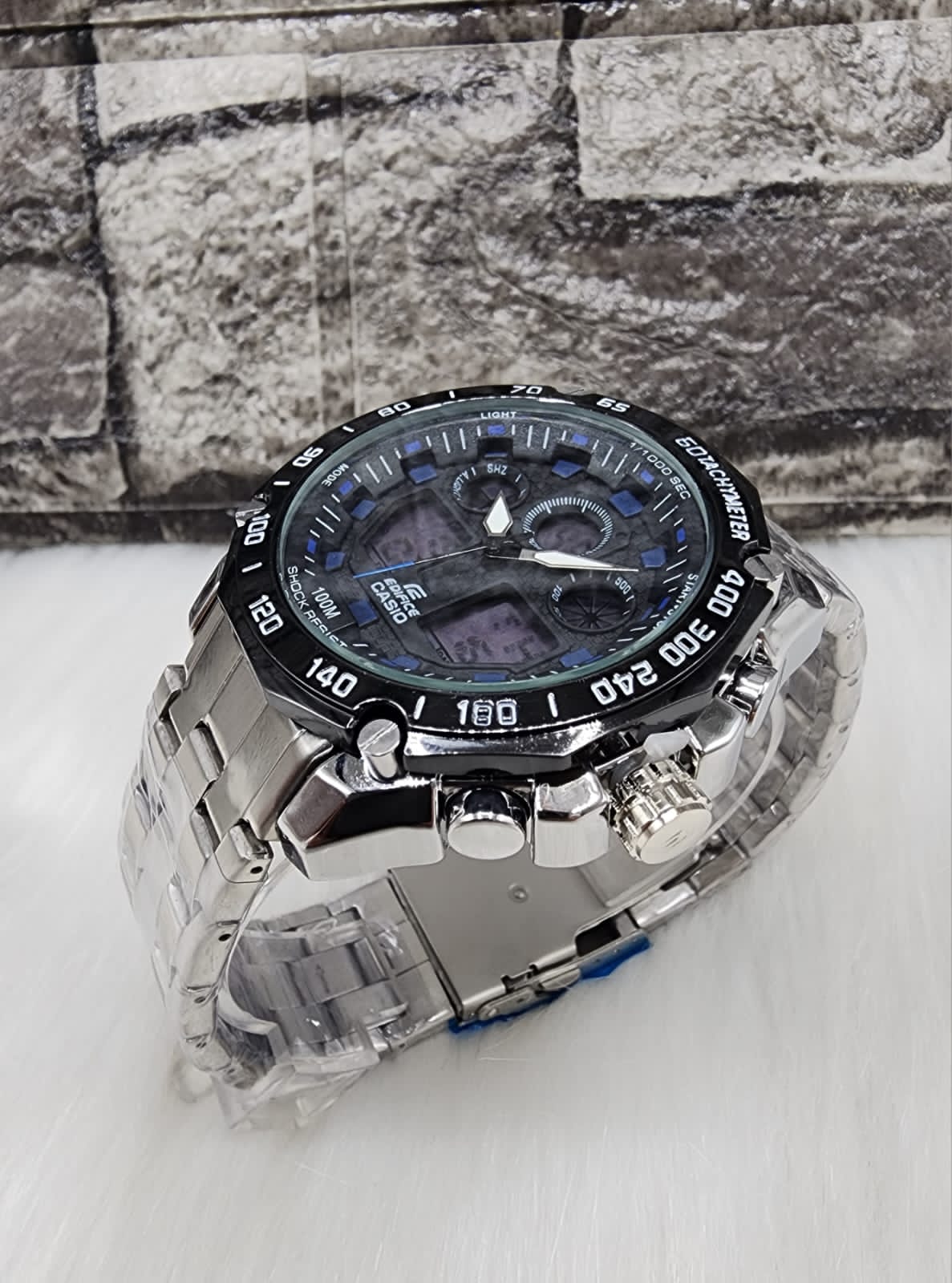 Reloj CASIO EDIFICE DOBLE HORA REPUJADO